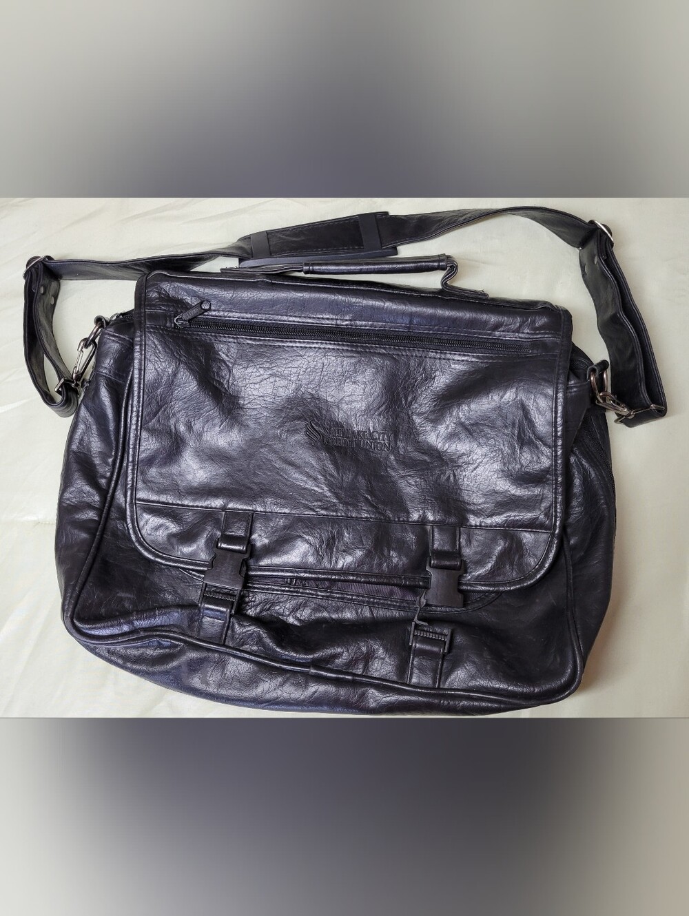 Black Leather Messenger Bag